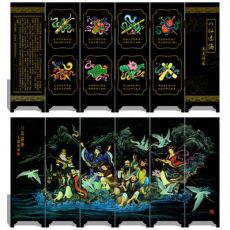 漆器仿古小屏風(fēng) 006 八仙過(guò)海 工藝品 外事商務(wù)禮品